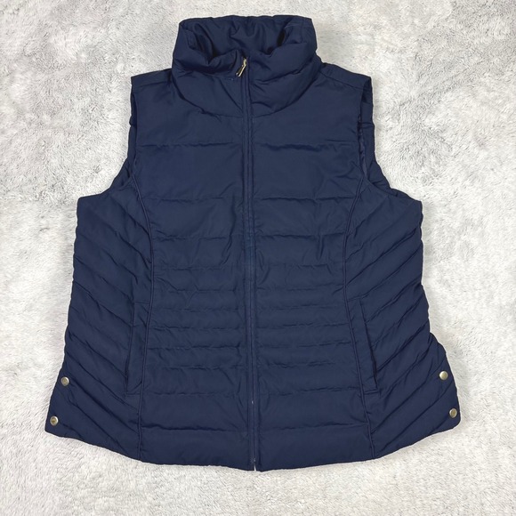 Talbots Jackets & Blazers - Talbots Plus Down Puffer Vest Size 1X Navy Blue Preppy Mature Classic